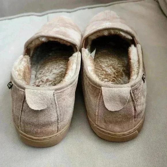 Size 13 Lamo Men's Romeo Suede Faux Fur Chestnut Slip On Slippers Shoe - Picture 4 of 6